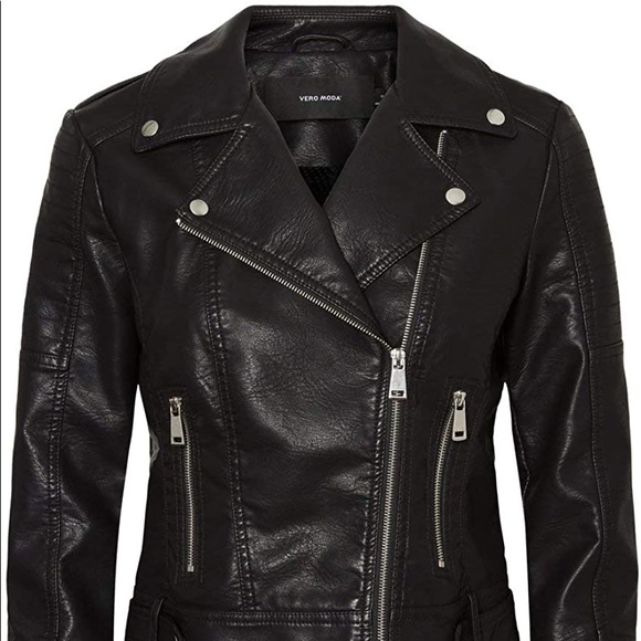 NWT! - Vero Moda | Kerri Biker Faux Leather Jacket - Picture 4 of 16